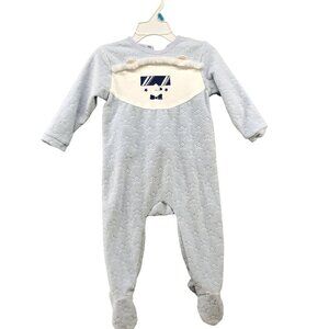 Little Marc Jacobs Footed Pajama One Piece Baby 12M Blue Romper Fleece
